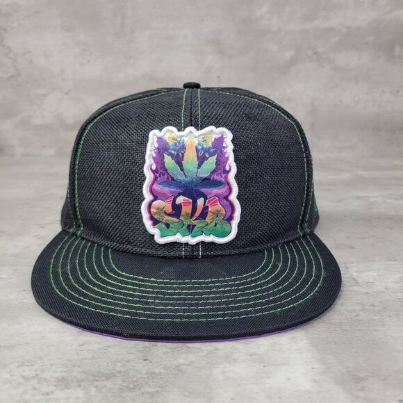 Grassroots California Cap 420 Limited Edition Snapback Hat Size L XL SKB Black
